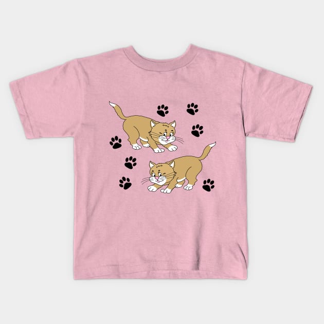 Cute Cat Cartoon Kids T-Shirt by KarwilbeDesigns